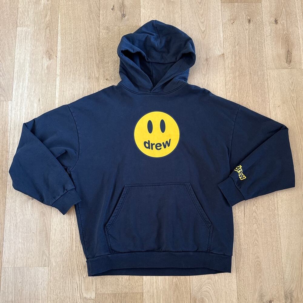 Drew House Deconstructed Mascot Hoodie Size L in Black Yellow